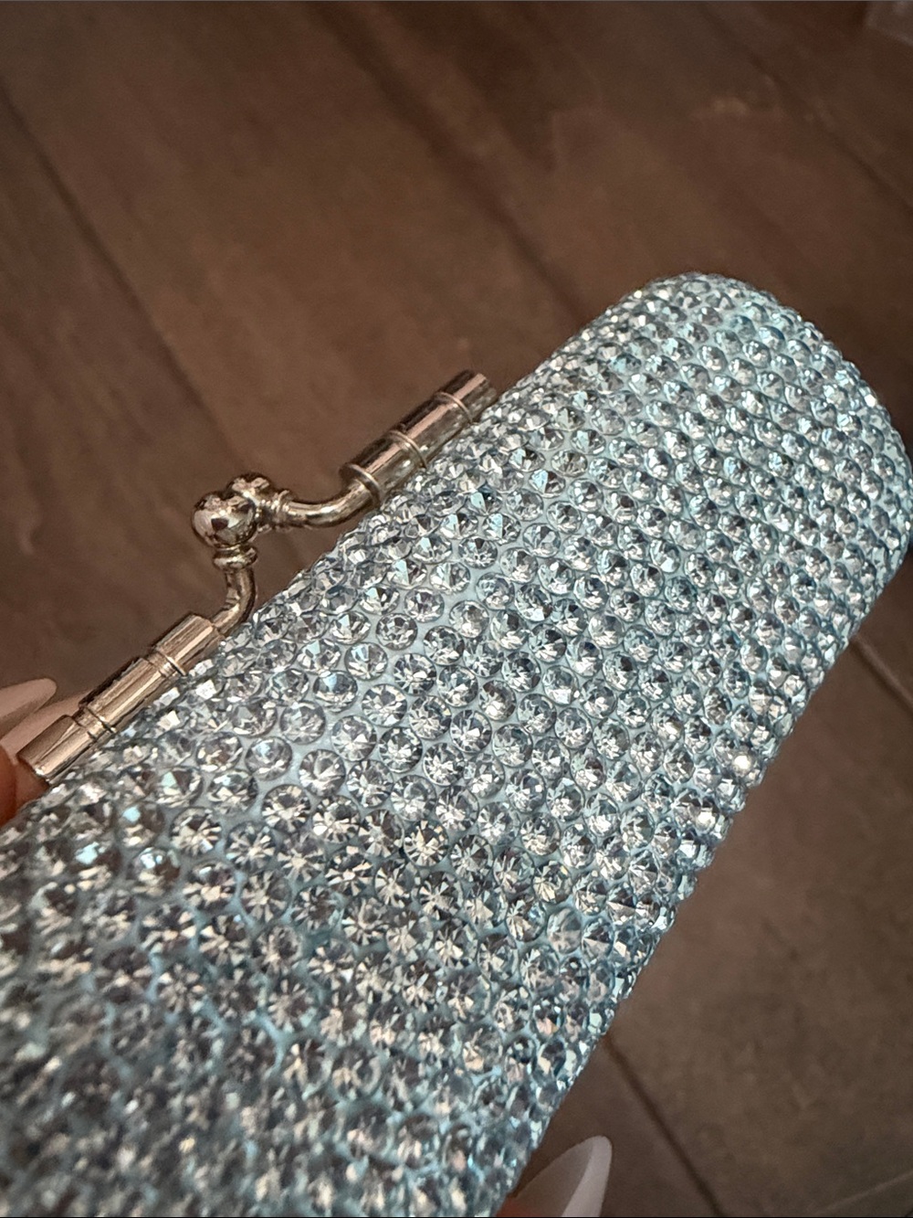 Baby Blue Crystal Bedazzled Lipstick Case